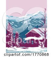 Poster, Art Print Of Breckenridge With Tenmile Range In The Rocky Mountains During Winter In Colorado Wpa Poster Art