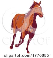 02/16/2022 - Mustang Or Wild Horse Free Roaming Horse Galloping In Western United States WPA Poster Art