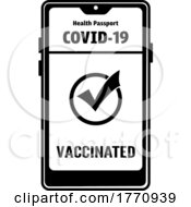 Covid 19 Passport On A Cell Phone Screen by Hit Toon