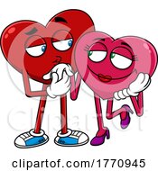 Poster, Art Print Of Cartoon Heart Mascot Character Couple