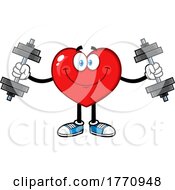 Poster, Art Print Of Cartoon Heart Mascot Character Working Out