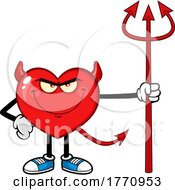 Poster, Art Print Of Cartoon Heart Mascot Character Devil
