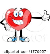 Cartoon Heart Mascot Character Giving A Thumb Up by Hit Toon