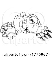 Elephant Baseball Ball Sports Animal Mascot by AtStockIllustration