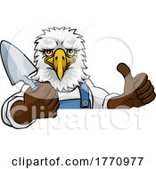 Poster, Art Print Of Eagle Bricklayer Builder Holding Trowel Tool