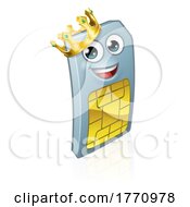 Mobile Phone King Sim Card Cartoon Mascot