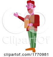 Poster, Art Print Of Man With Clipboard Checklist Pointing Illustration