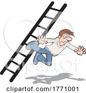 Poster, Art Print Of Cartoon Man Falling Off Of A Ladder