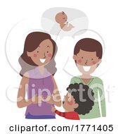 02/26/2022 - Kid Boy Toddler Parents Tummy Baby Illustration