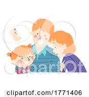 Poster, Art Print Of Kid Girl Parents Ask Question Baby Illustration