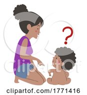 Poster, Art Print Of Kid Boy Mom Question Private Part Illustration