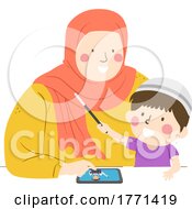 Poster, Art Print Of Boy Mom Muslim Watch Online Magician Illustration