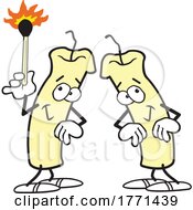 Cartoon Candle Sharing A Match by Johnny Sajem