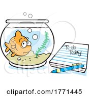 Poster, Art Print Of Cartoon Fish In A Bowl By A To Do List