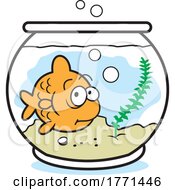 Cartoon Fish In A Bowl by Johnny Sajem