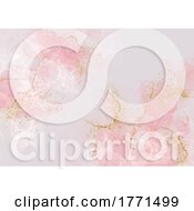 Poster, Art Print Of Pastel Pink Alcohol Ink Background With Glitter Elements 0202