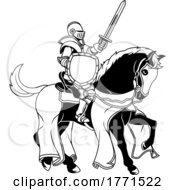 Poster, Art Print Of Knight In Armour Warrior On Horse Medieval Joust
