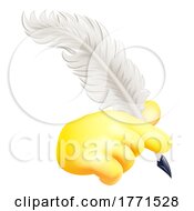 Poster, Art Print Of Quill Feather Ink Pen Hand Emoji Cartoon Icon