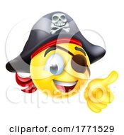 Poster, Art Print Of Pirate Thumbs Up Emoticon Cartoon Face