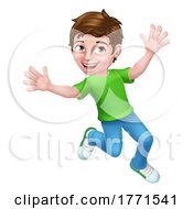 Poster, Art Print Of Happy Boy Kid Child Cartoon Character