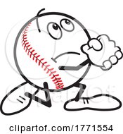 Cartoon Baseball Mascot Pleading