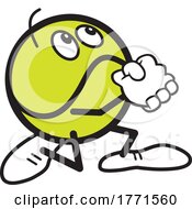 Cartoon Tennis Ball Mascot Praying