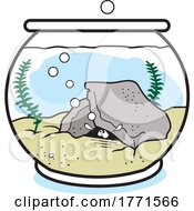 Poster, Art Print Of Cartoon Scared Fish Hiding In A Bowl