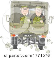 Cartoon Soldiers In The Back Of A Truck