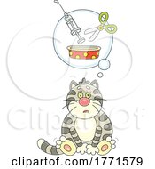 Cartoon Cat Thinking About Sterilization