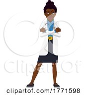 Black Doctor Woman Healthcare Cartoon Character