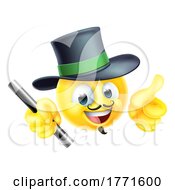 Poster, Art Print Of Magician Emoticon Cartoon Face Thumbs Up Icon
