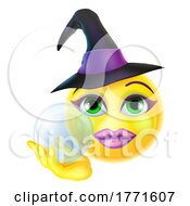 Poster, Art Print Of Witch Emoticon Cartoon Halloween Face