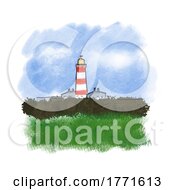 Hand Painted Watercolour Image Of A Lighthouse by KJ Pargeter