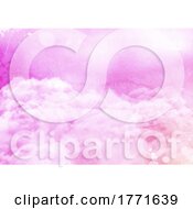 Watercolour Style Sugar Cotton Candy Clouds Background by KJ Pargeter
