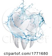 Poster, Art Print Of Tooth And Water Or Mouthwash Splash