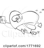 Cartoon Black And White Late Valentine Heart Sending Mail by toonaday