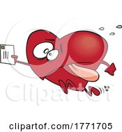 Cartoon Late Valentine Heart Sending Mail by toonaday