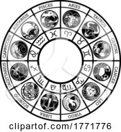 Poster, Art Print Of Astrological Horoscope Zodiac Star Signs Symbols