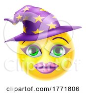 Poster, Art Print Of Witch Emoticon Face Emoji Cartoon Icon