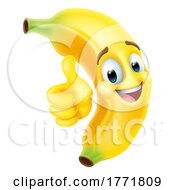 Poster, Art Print Of Banana Fruit Cartoon Character Emoji Mascot