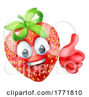 Strawberry Cartoon Emoticon Emoji Mascot Icon by AtStockIllustration