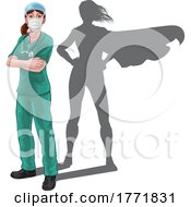 Poster, Art Print Of Superhero Nurse Doctor Woman Super Hero Shadow