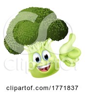 Broccoli Vegetable Cartoon Character Emoji Mascot