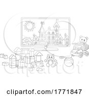 Poster, Art Print Of Cartoon Black And White Toy Room