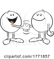 Poster, Art Print Of Cartoon Moodie Characters Shaking Hands On A Good Deal