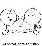 Poster, Art Print Of Cartoon Moodie Characters Suspiciously Shaking Hands