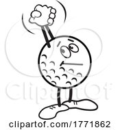 Cartoon Winner Golf Ball Cheering