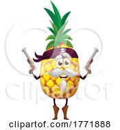 Poster, Art Print Of Pineapple Pirate Food Character
