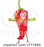 Red Pepper Stretching Food Character by Vector Tradition SM