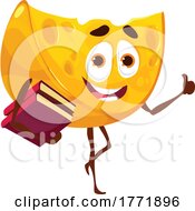 Poster, Art Print Of Cheese Character Carrying Books